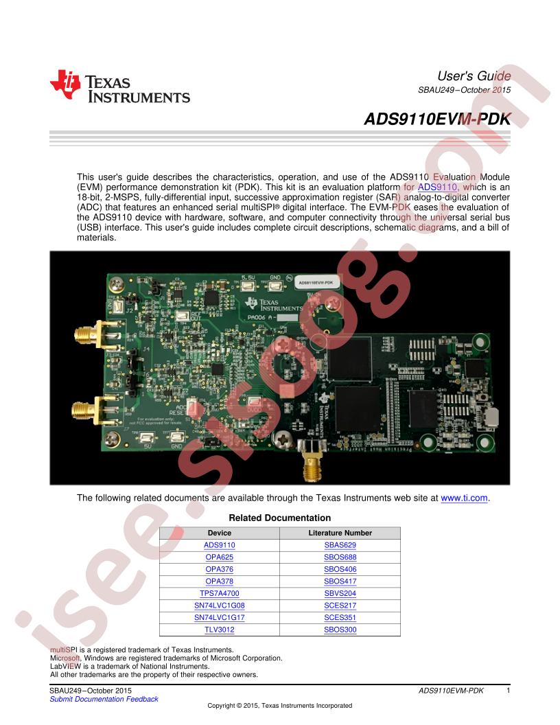 ADS9110EVM-PDK User Guide