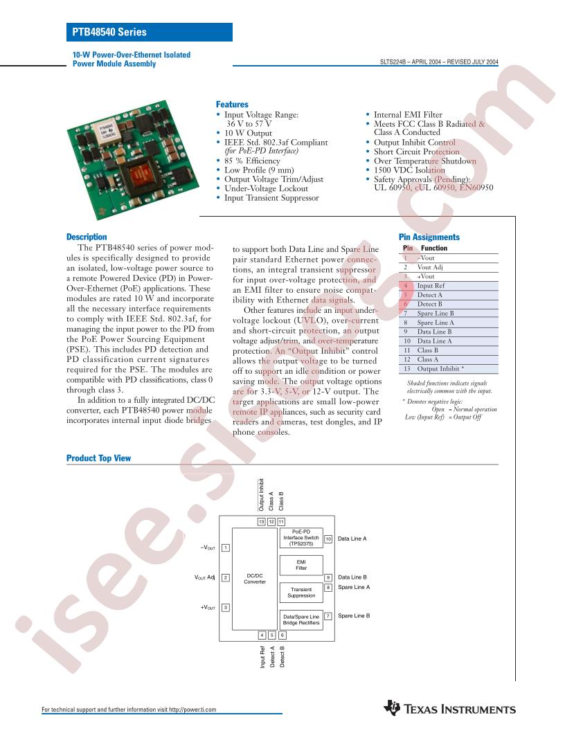 PTB48540 Series