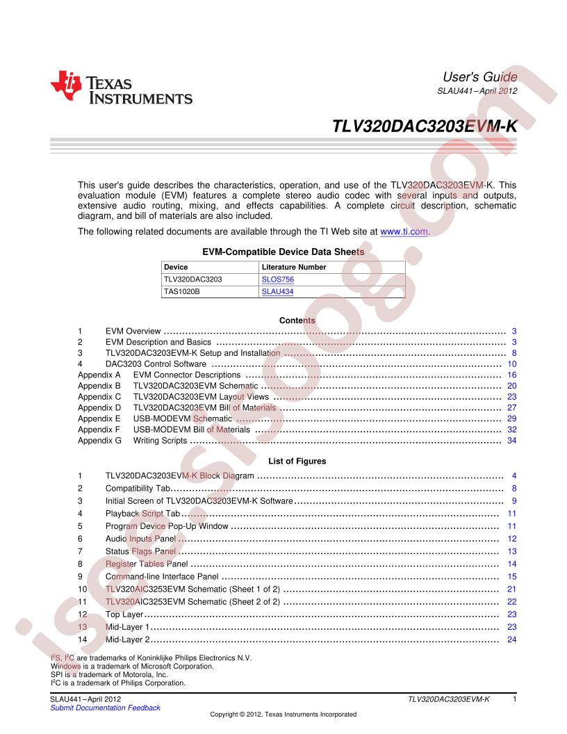 TLV320DAC3203EVM-K User Guide