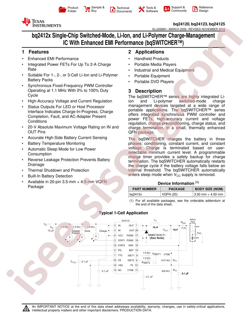 BQ24120,23,25 Datasheet