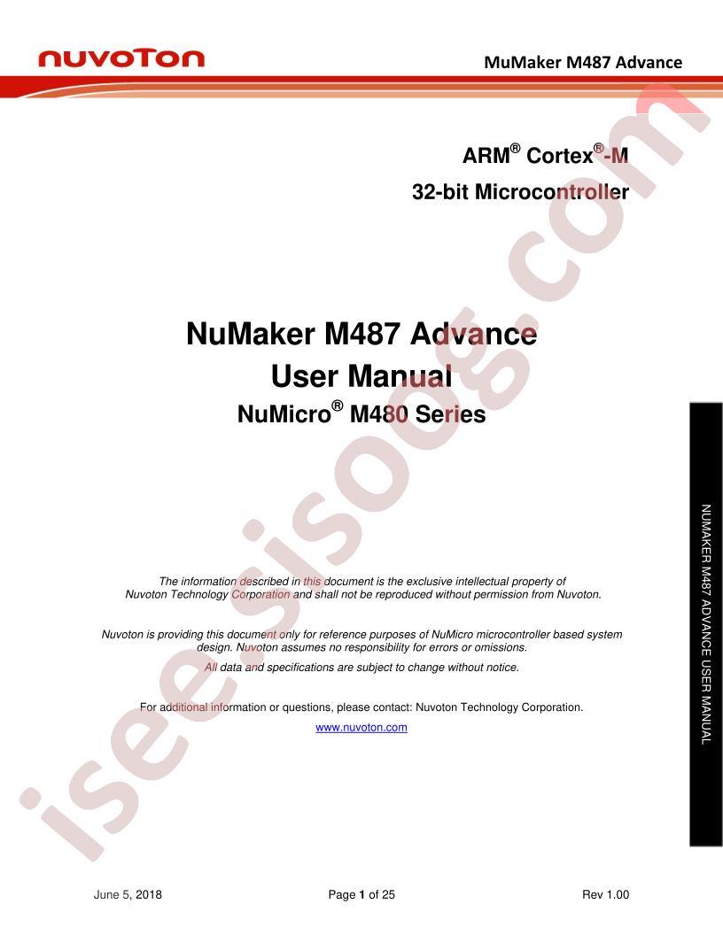 NuMaker-PFM-M487 Adv.User Manual