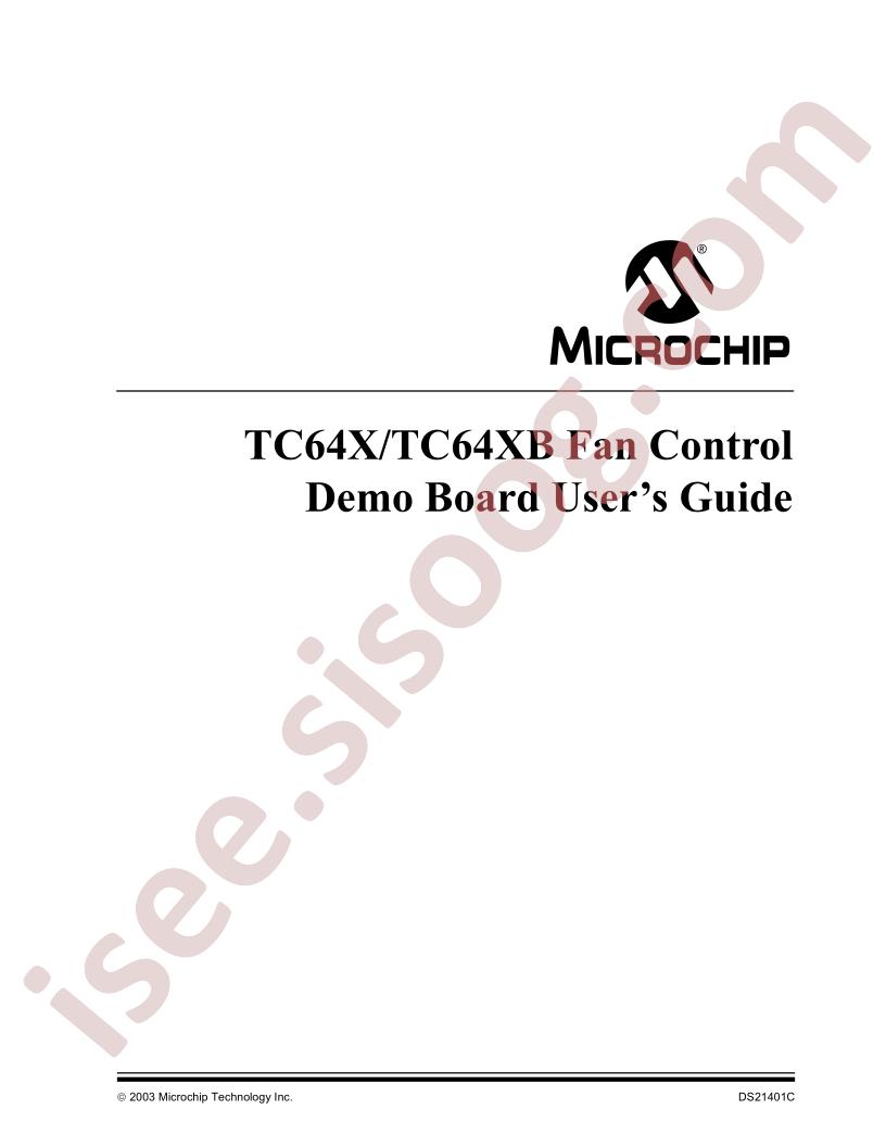 TC64x(B) Fan Control Demo Board Users Guide