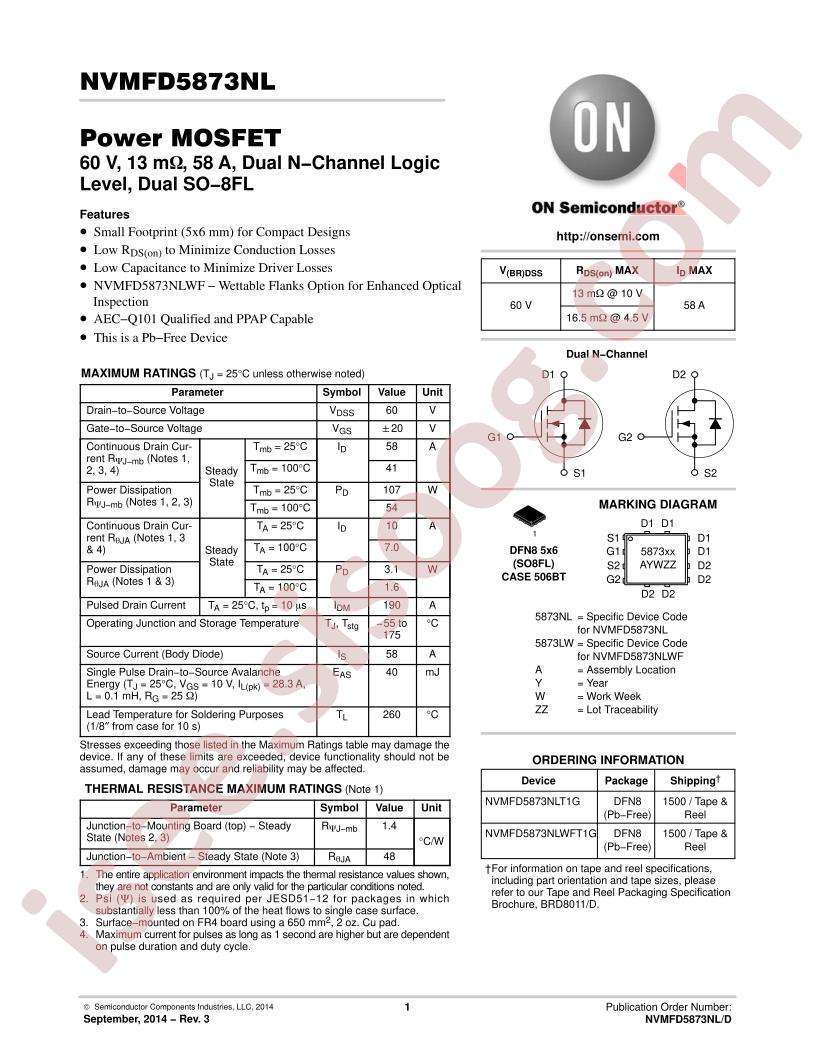 NVMFD5873NL(WF)