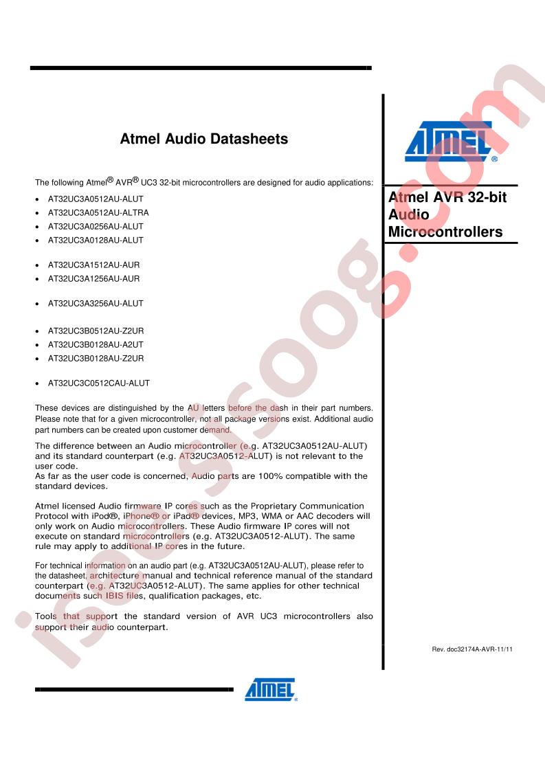 AVR 32-Bit Audio Microcontrollers