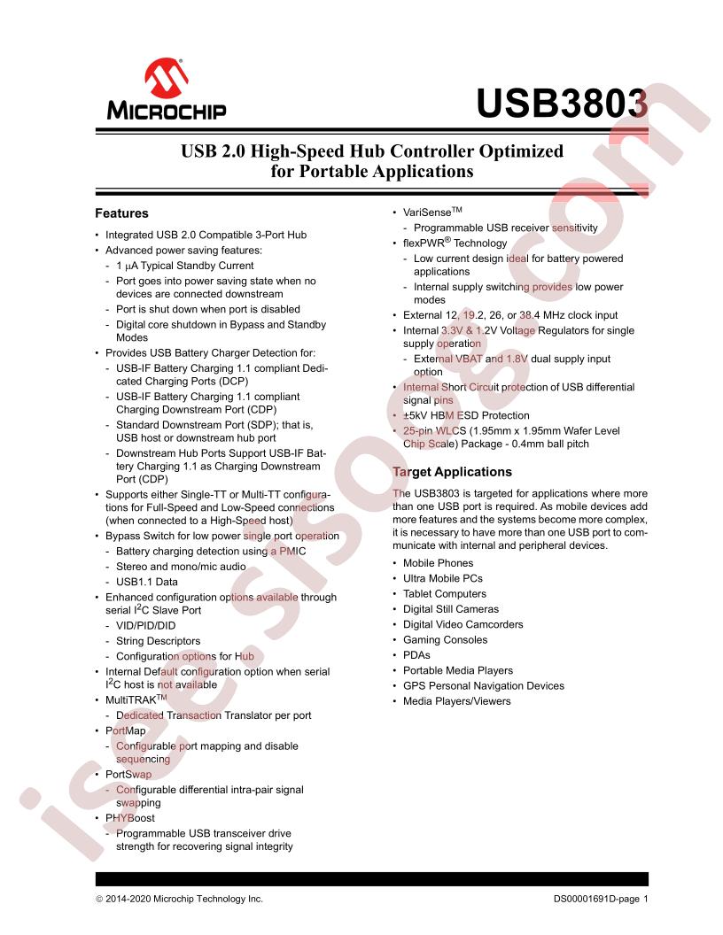 USB3803 Datasheet