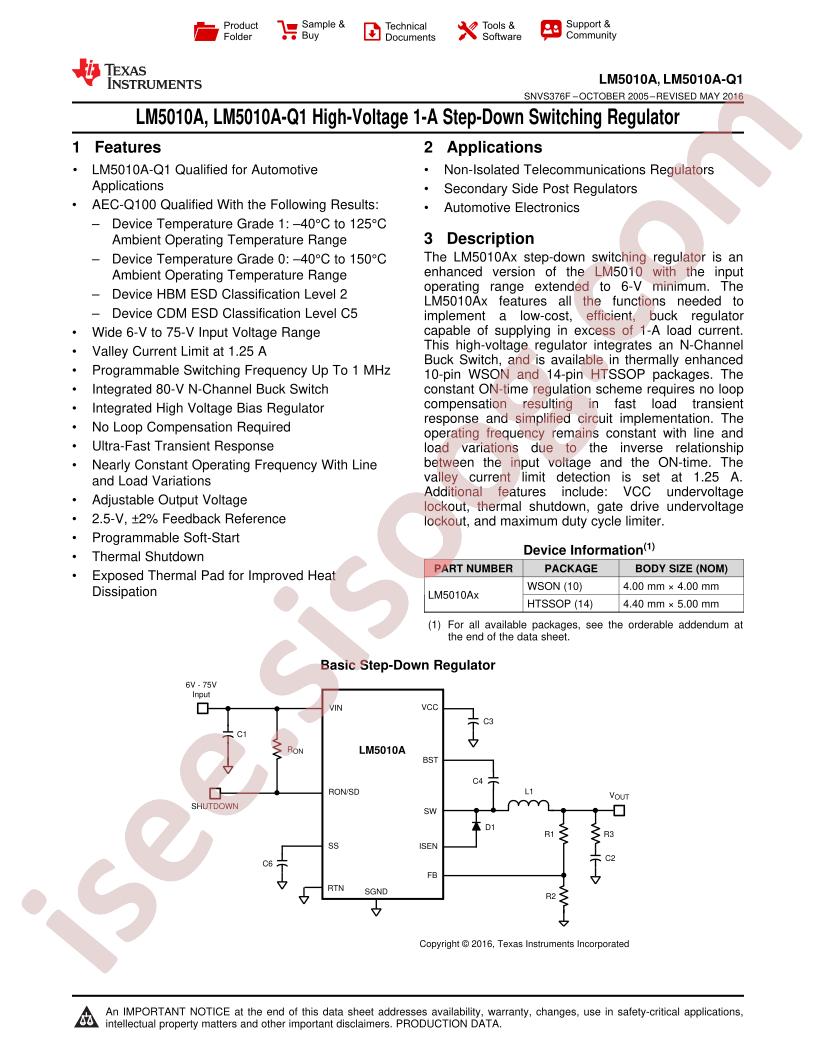 LM5010A(-Q1) Datasheet