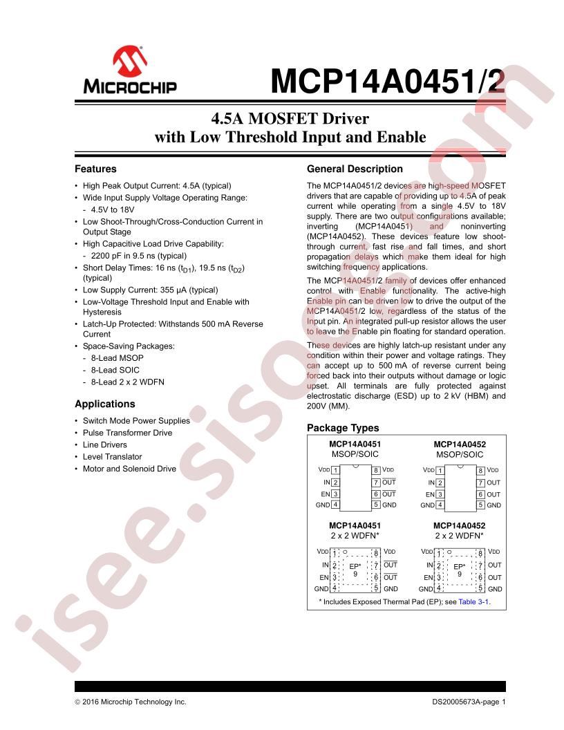 MCP14A0451,52 Datasheet