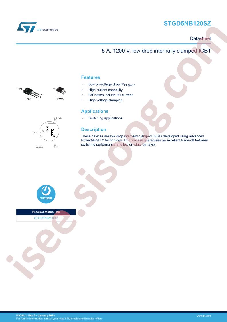 STGD5NB120SZ Datasheet