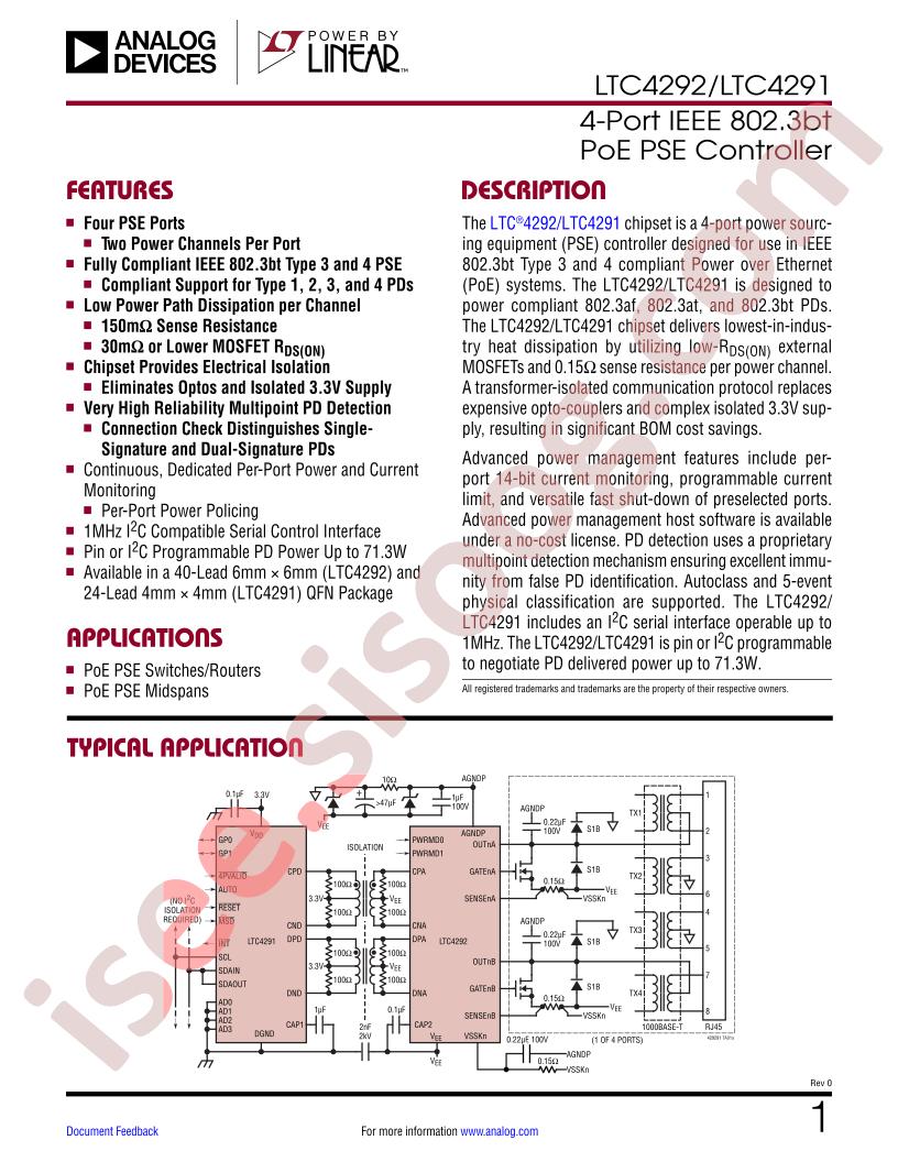 LTC4292, LTC4291 Datasheet