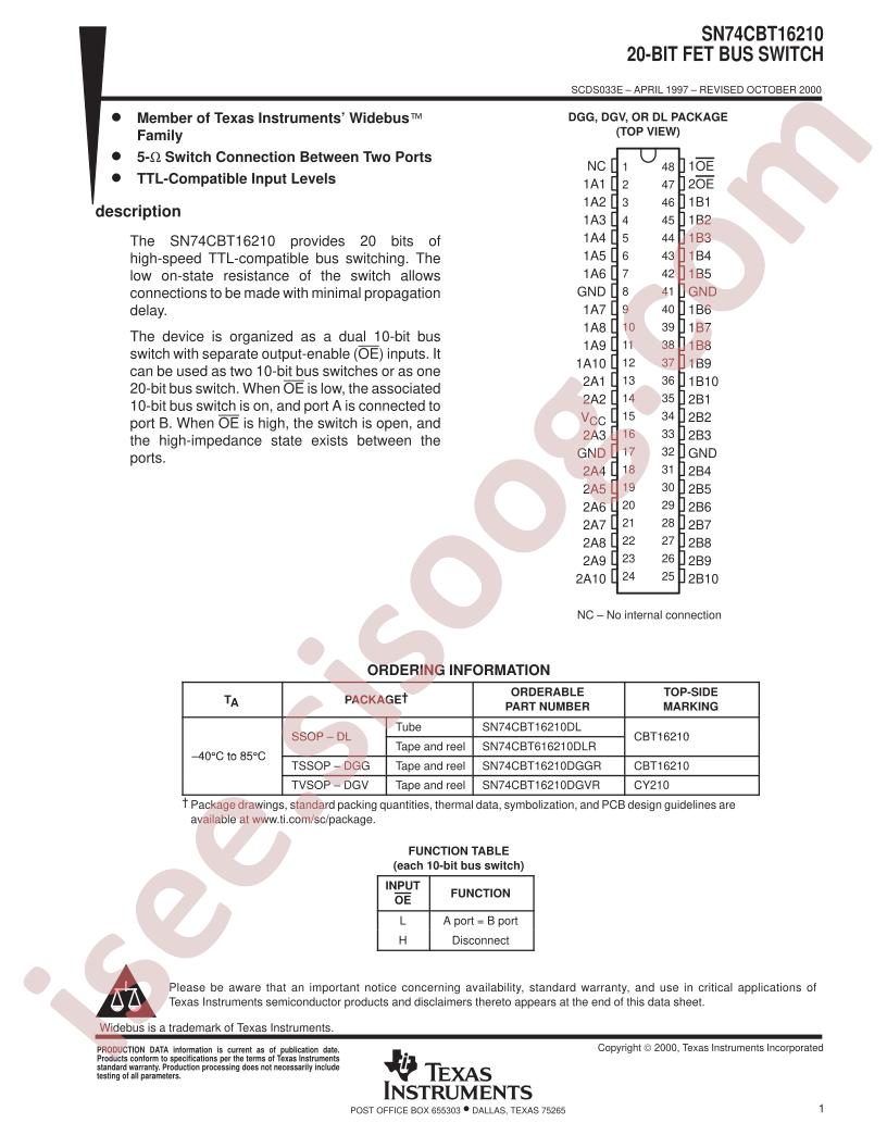 SN74CBT16210
