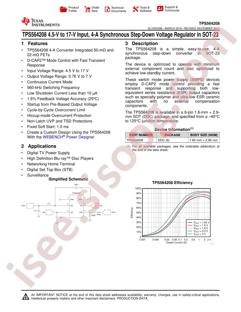 TPS564208 Datasheet