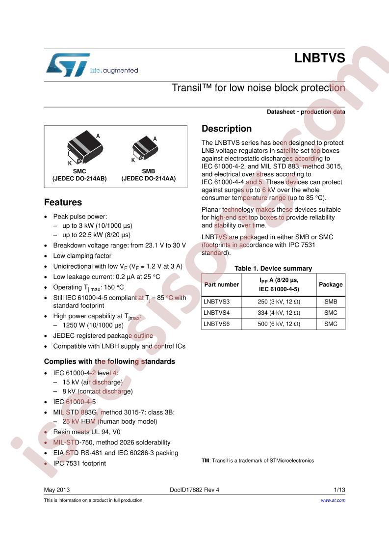 LNBTVS3,4,6 Datasheet