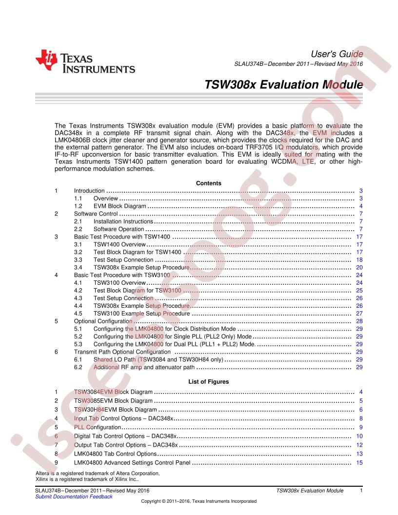 TSW308x User Guide