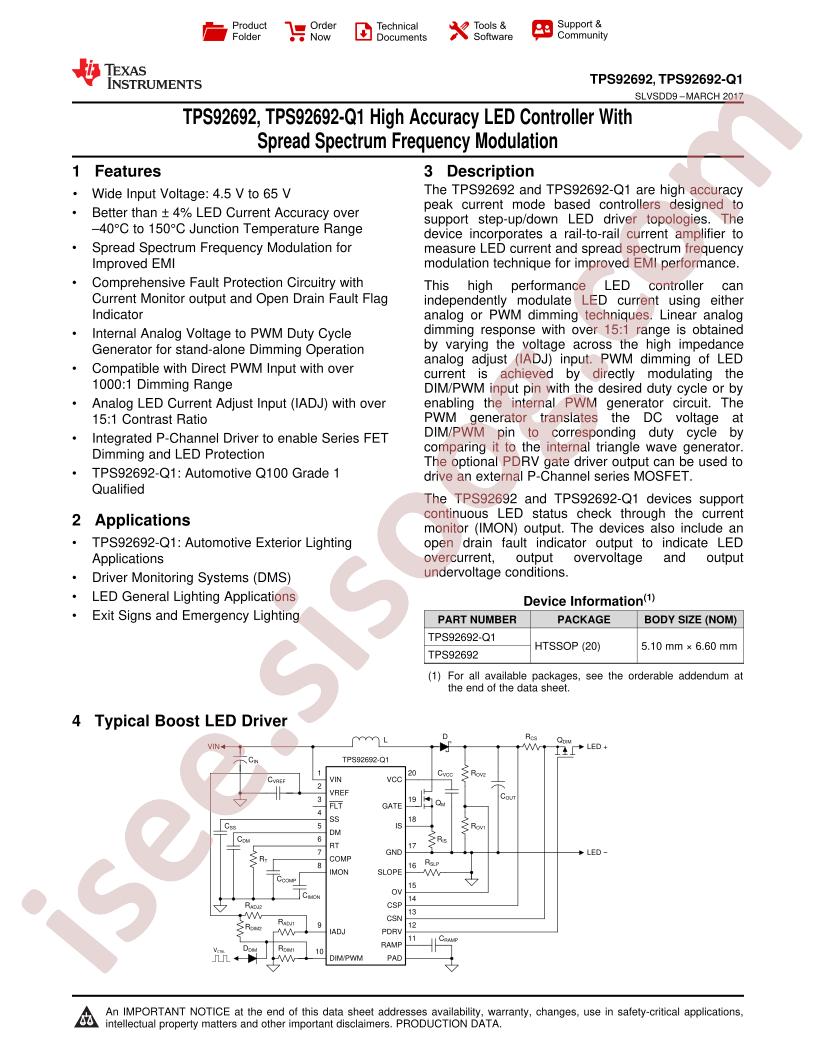 TPS92692(-Q1) Datasheet