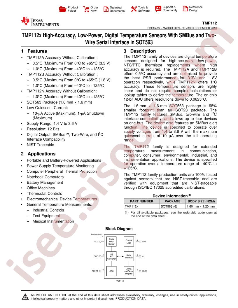 TMP112 Datasheet