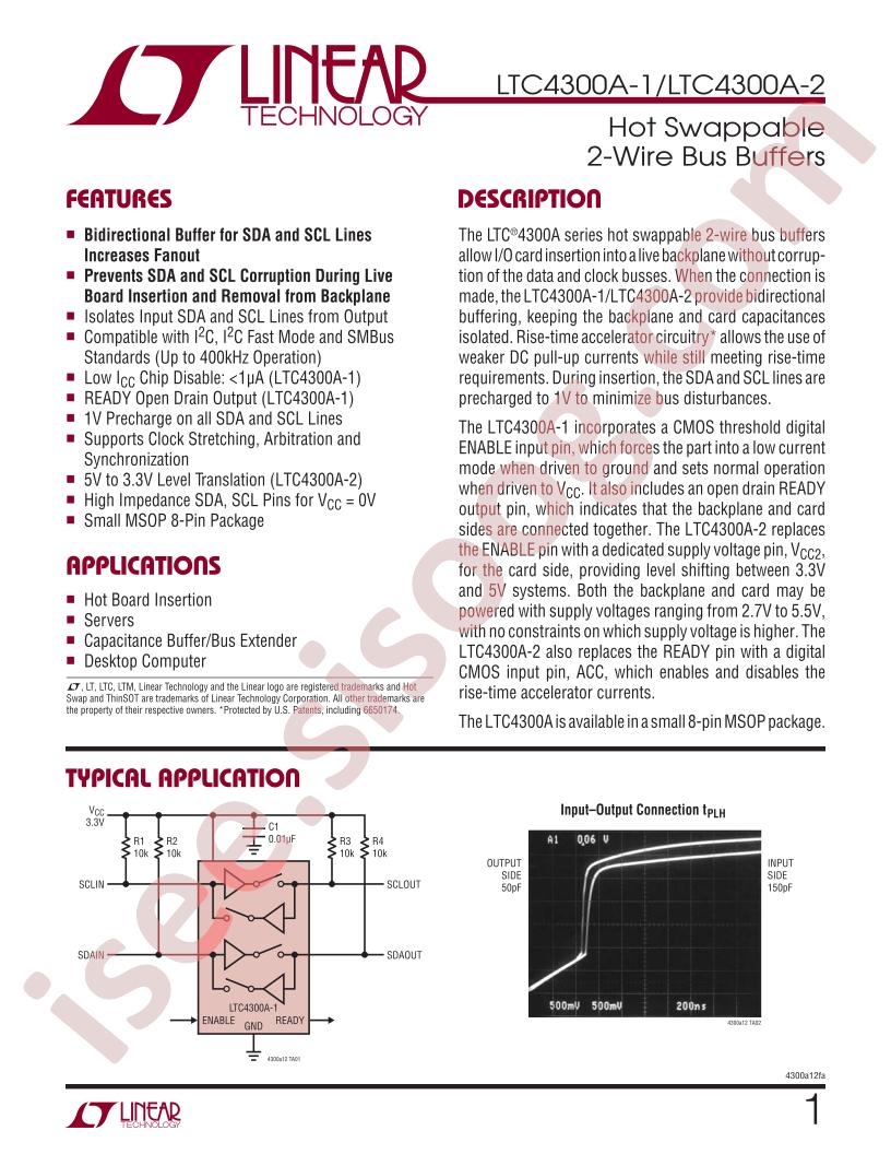 LTC4300A-1,-2 Datasheet