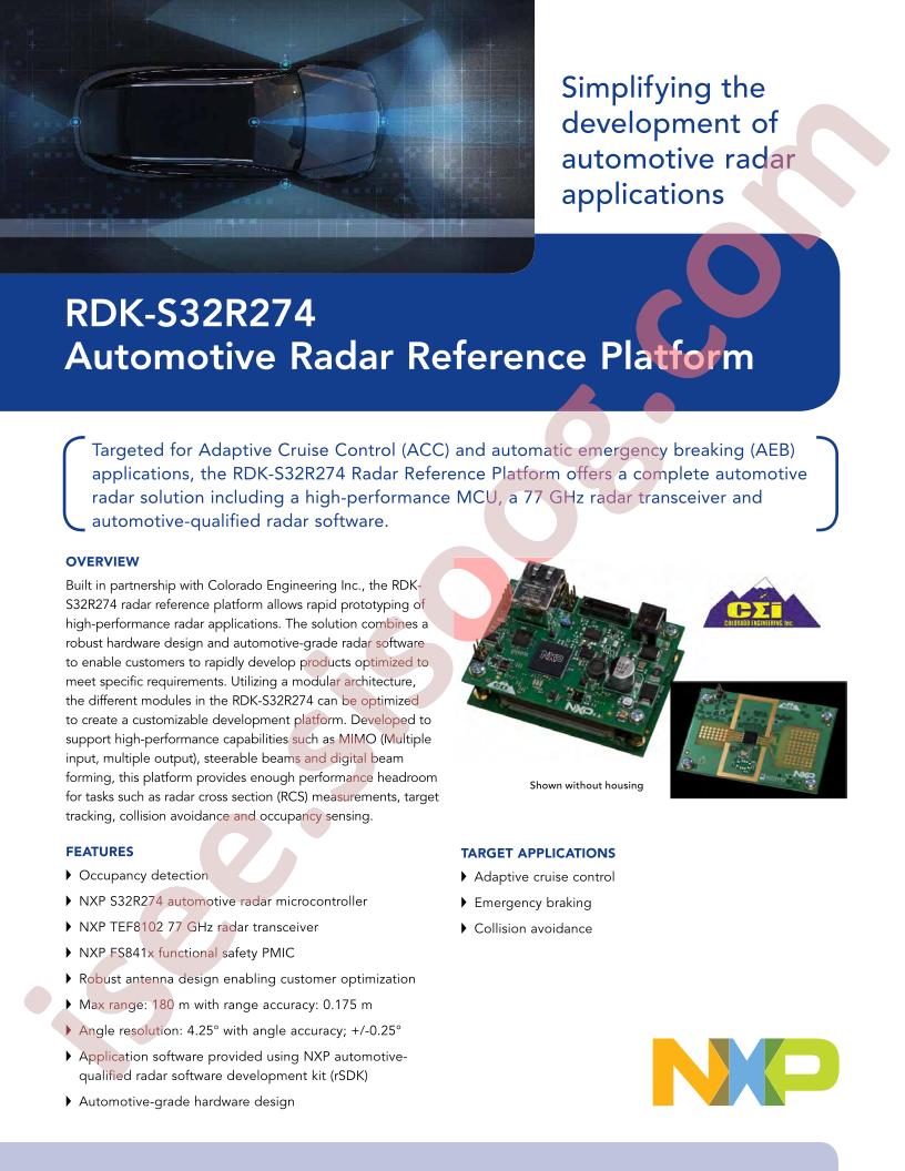 RDK-S32R274 Factsheet