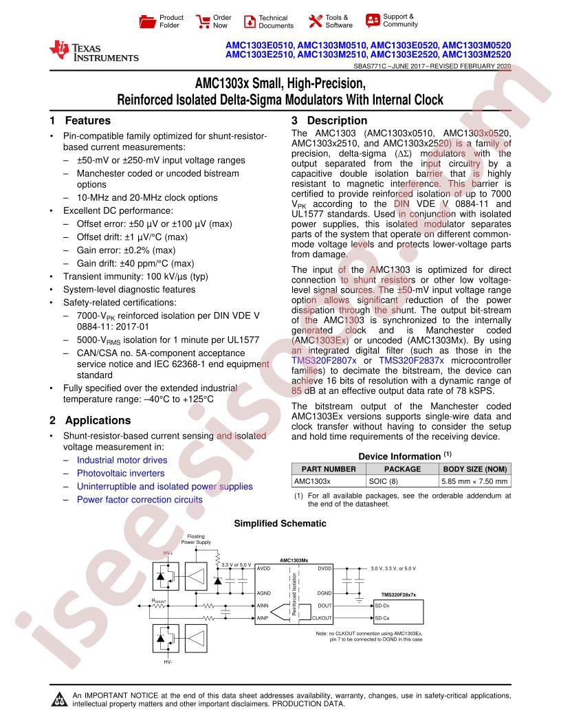 AMC1303x Datasheet