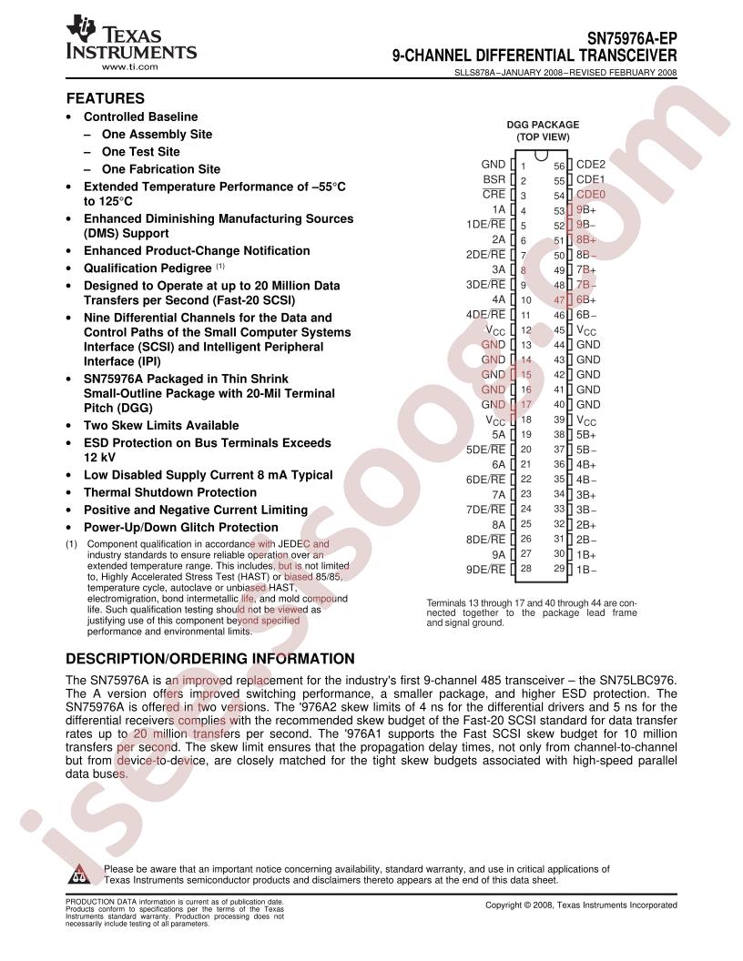 SN75976A-EP