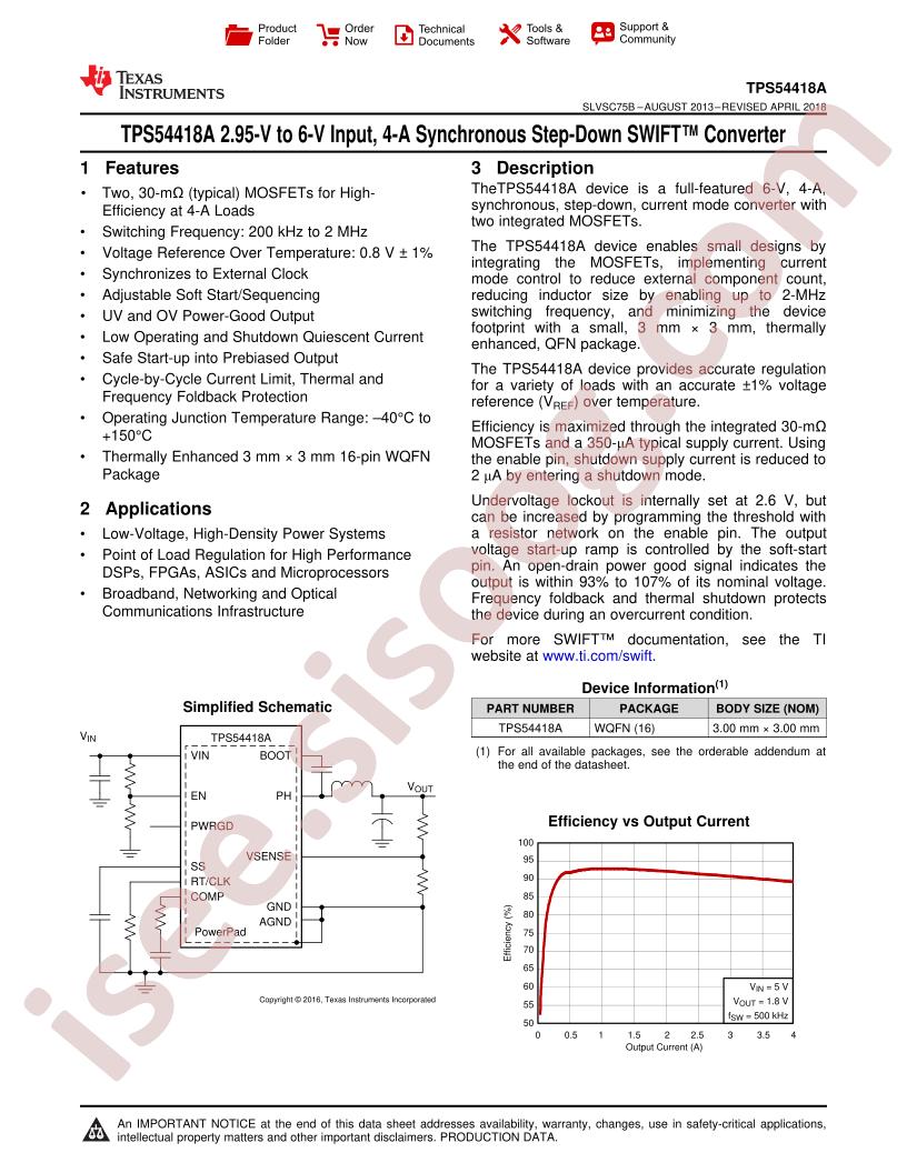 TPS54418A Datasheet