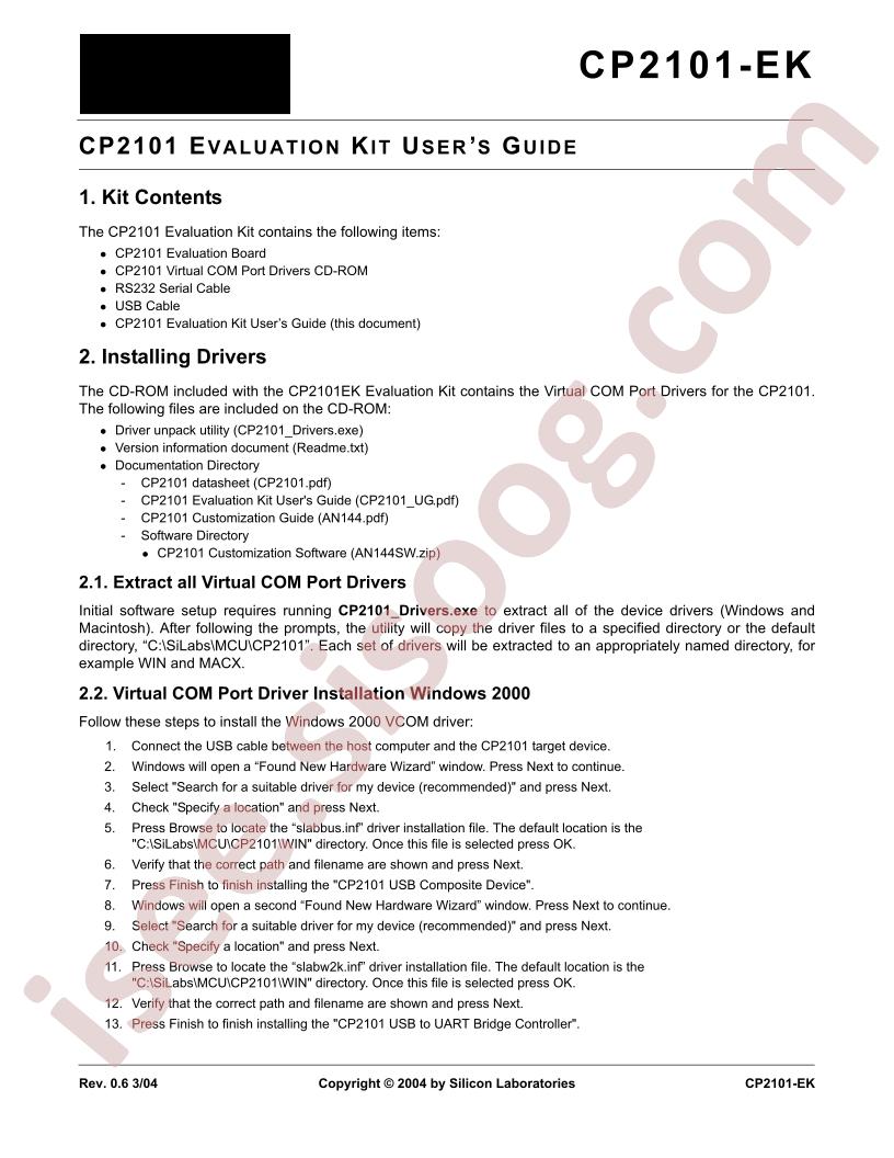 CP2101-EK Users Guide