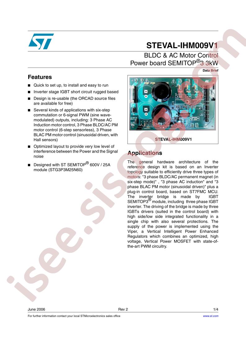 STEVAL-IHM009V1 Data Brief