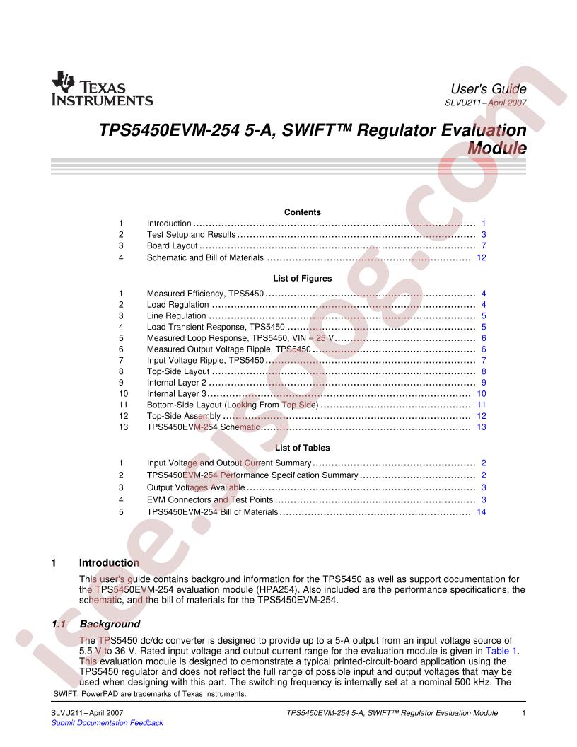 TPS5450EVM-254 Guide