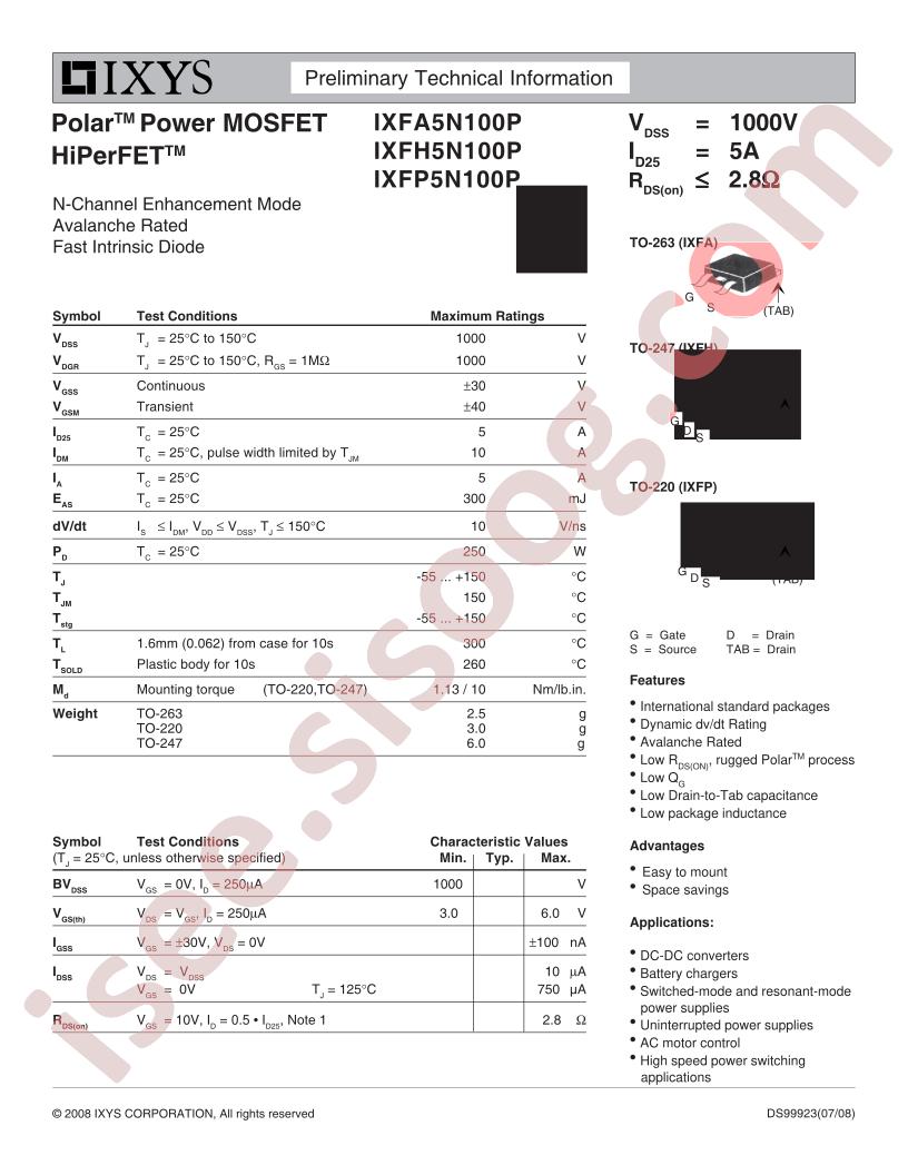 IXF(A,H,P)5N100P