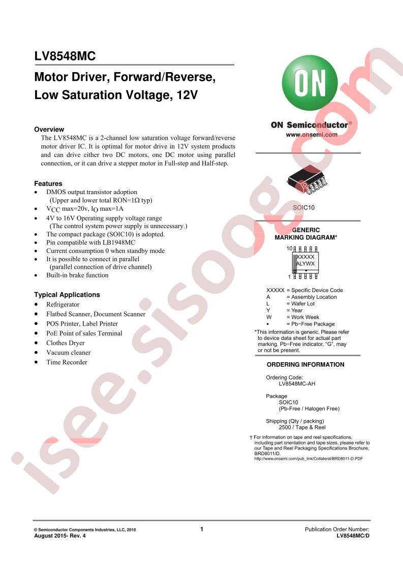 LV8548MC Datasheet