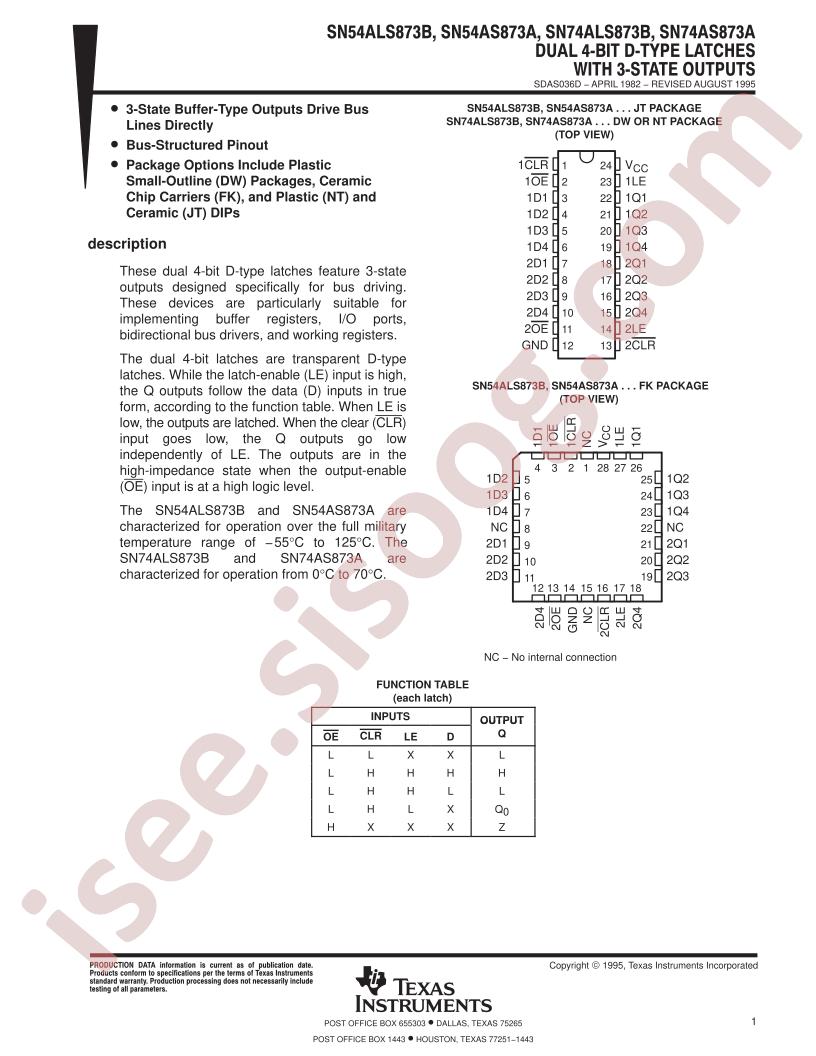 SN54/74(ALS,AS)873(A,B)
