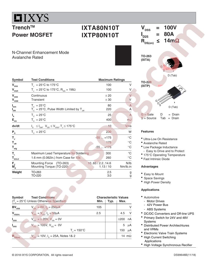 IXT(A,P)80N10T