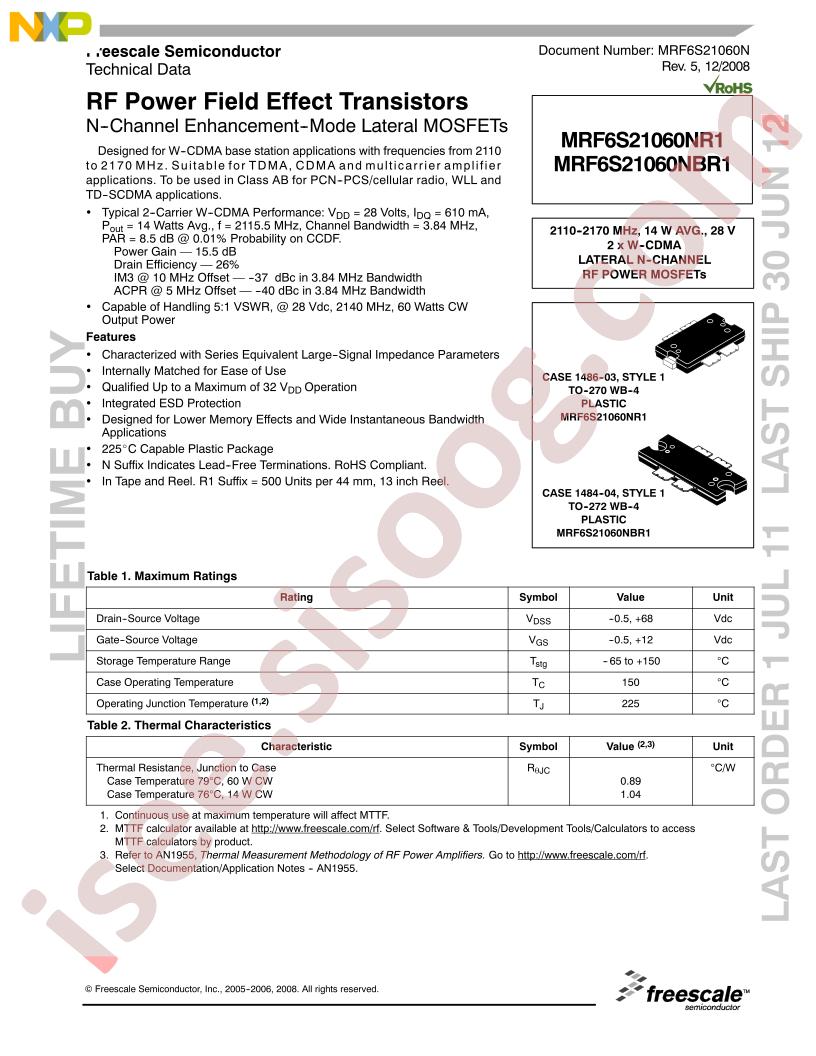 MRF6S21060NR1,NBR1