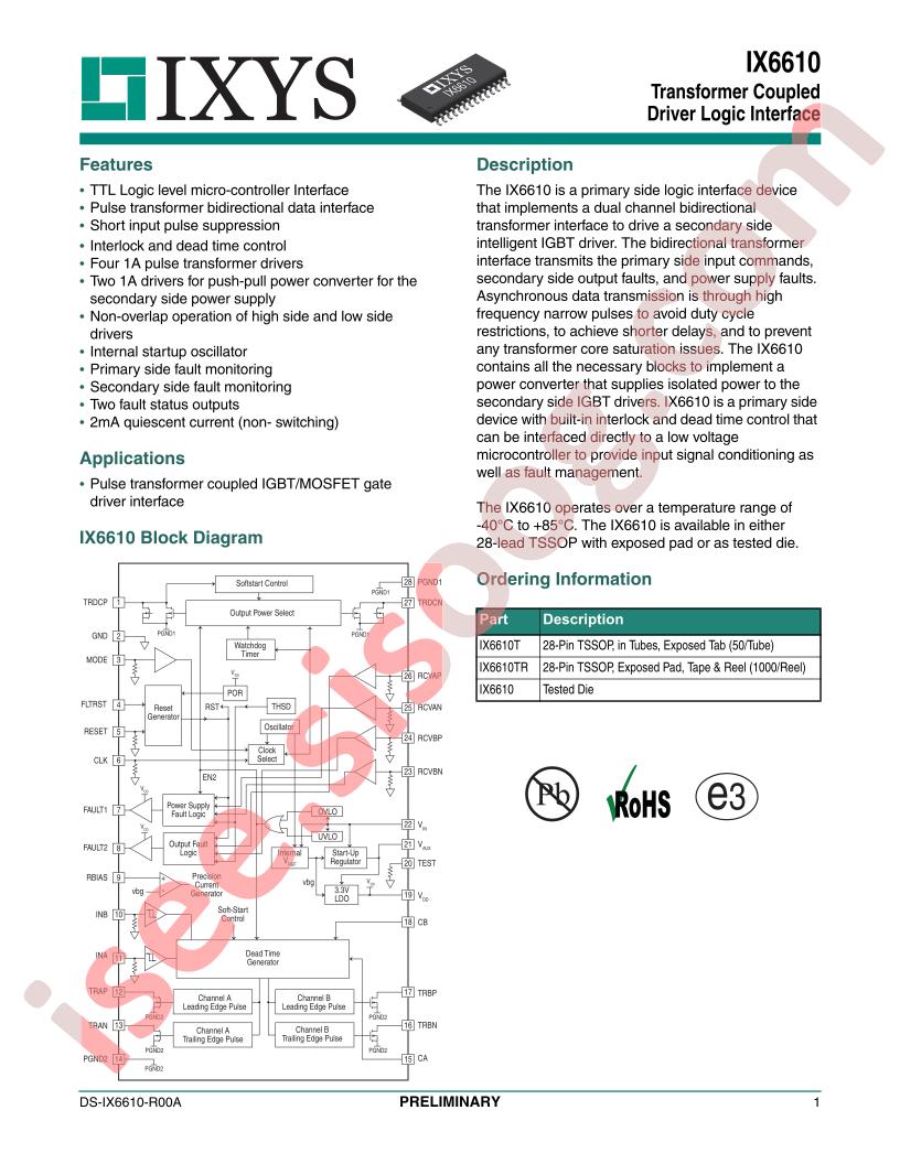 IX6610 Datasheet