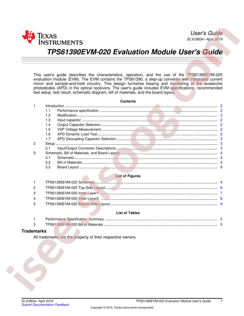 TPS61390EVM-020 User Guide