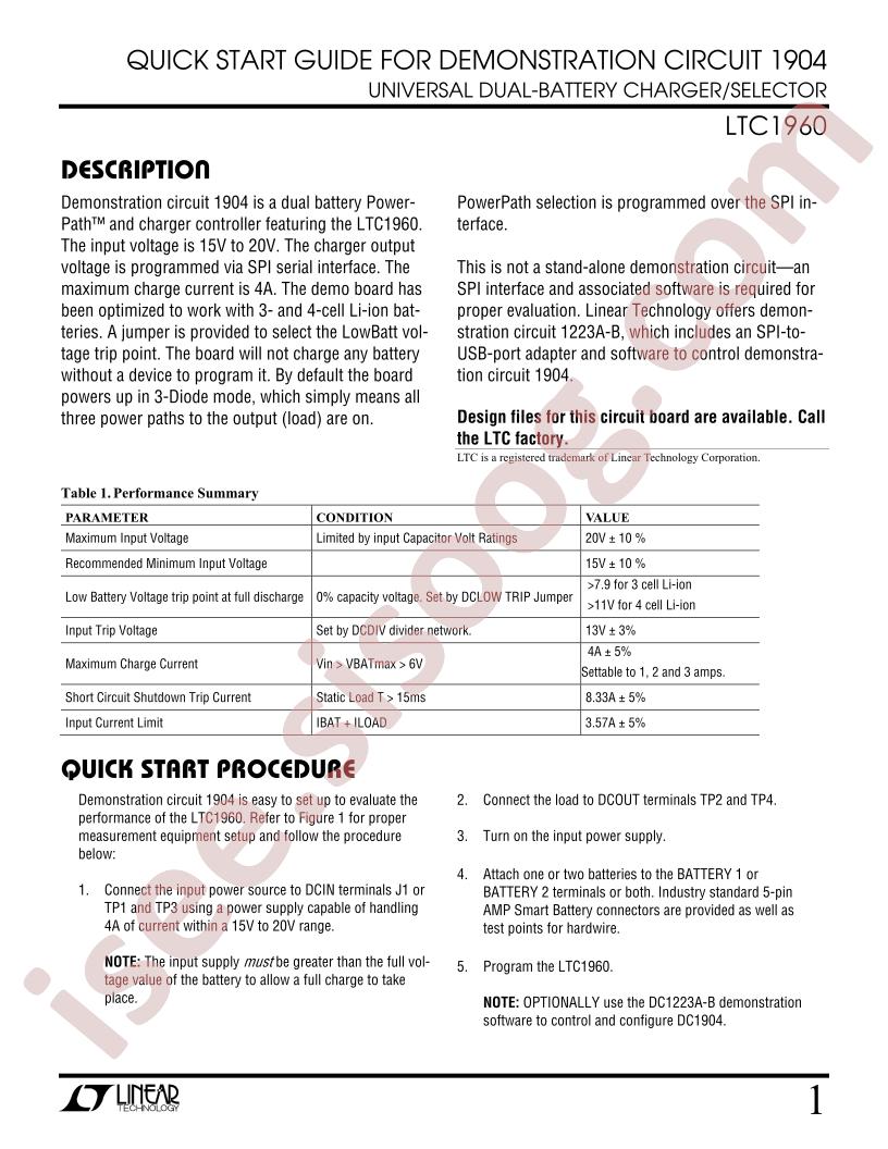 DC1904A Quick Start Guide