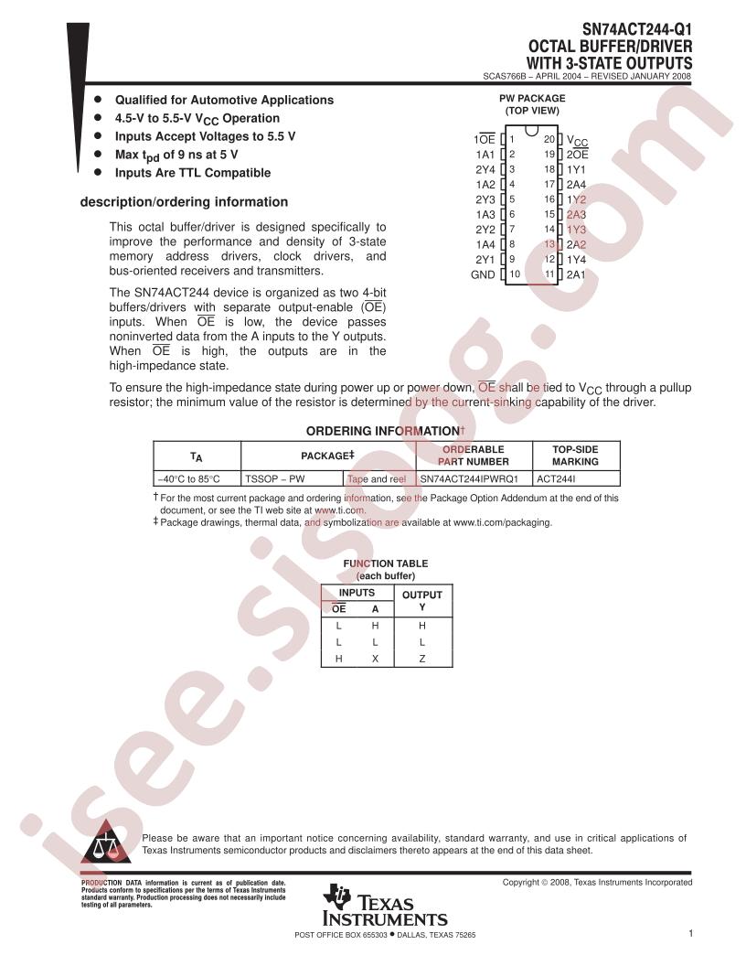 SN74ACT244-Q1