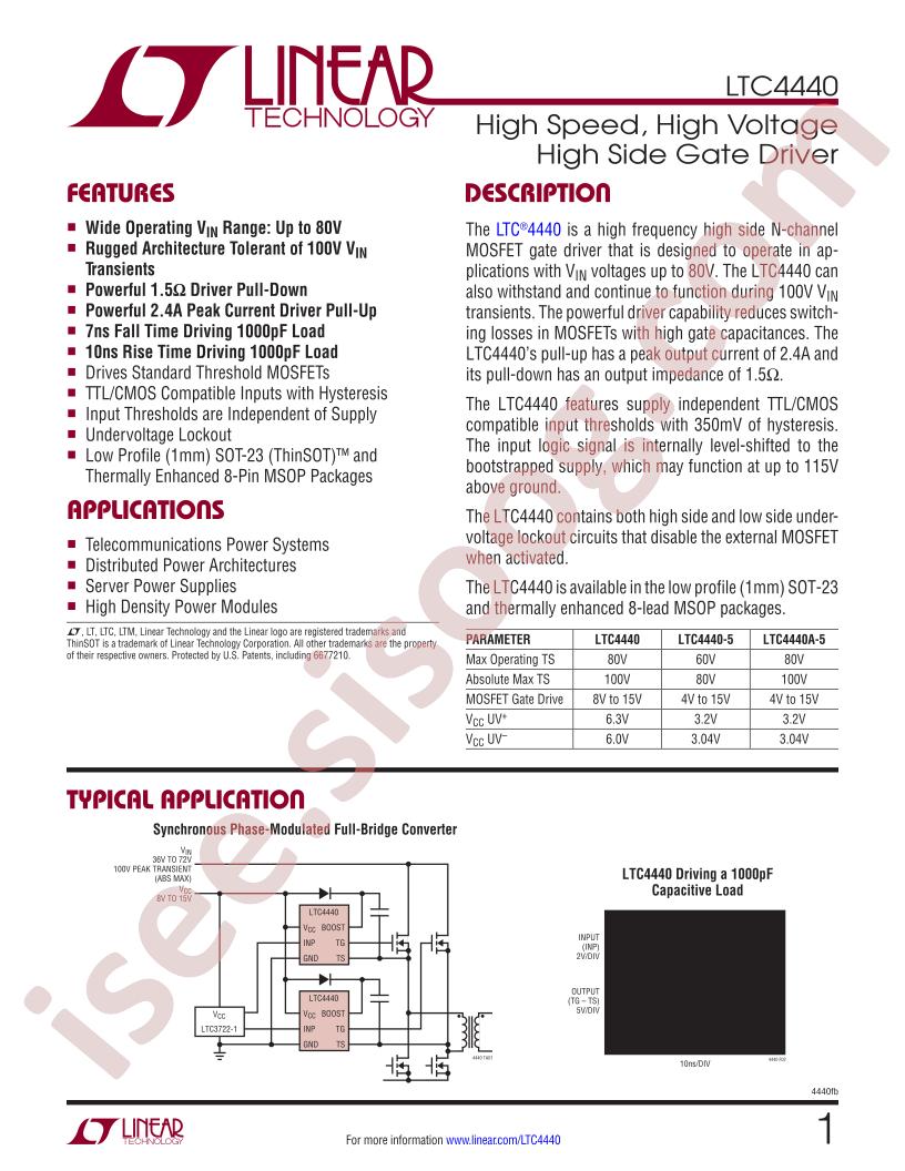 LTC4440 Datasheet