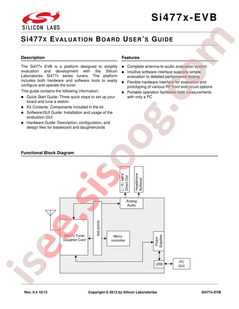 Si477x Eval Board User Guide