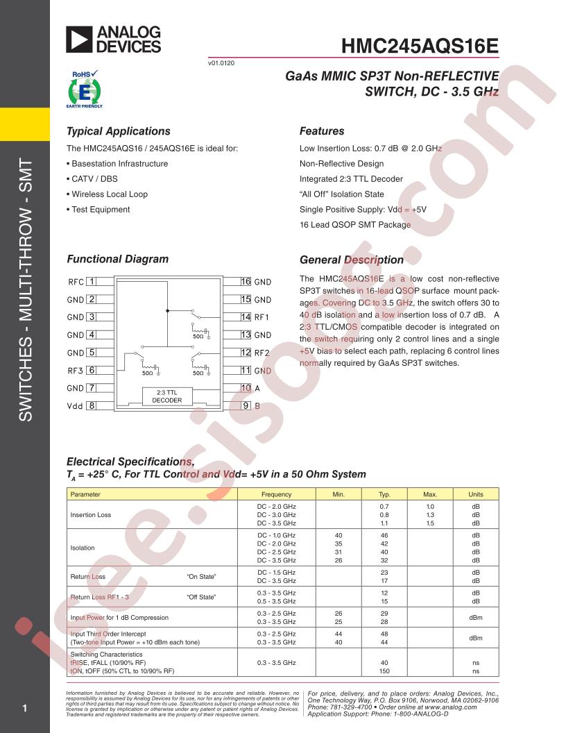 HMC245AQS16,E