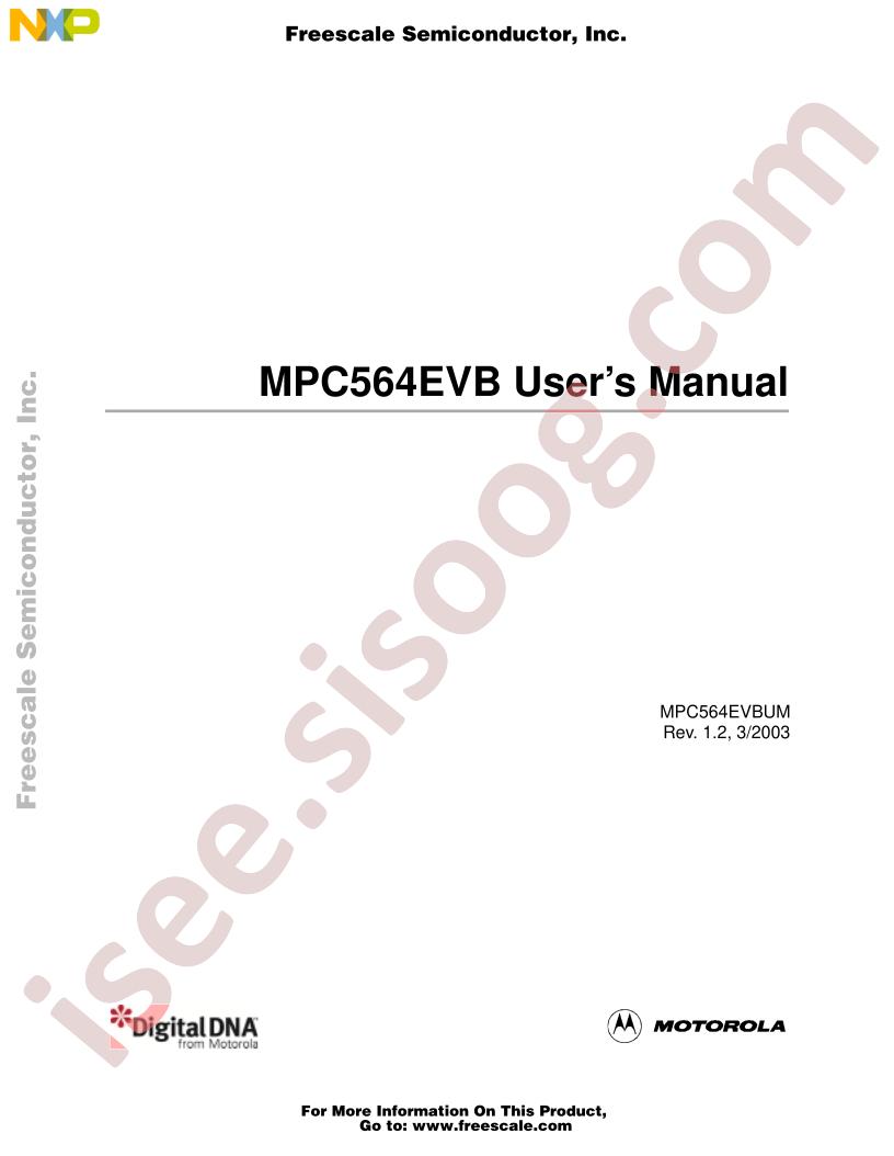 MPC564 Eval Board Manual