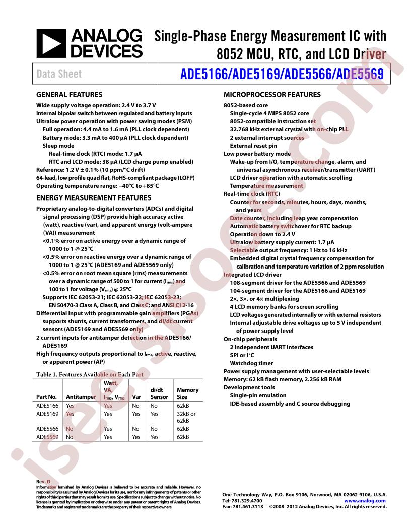 ADE5166,5169,5566,5569