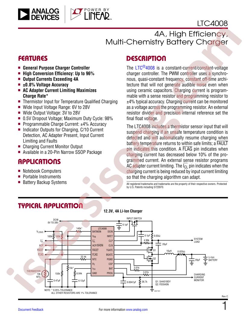 LTC4008 Datasheet