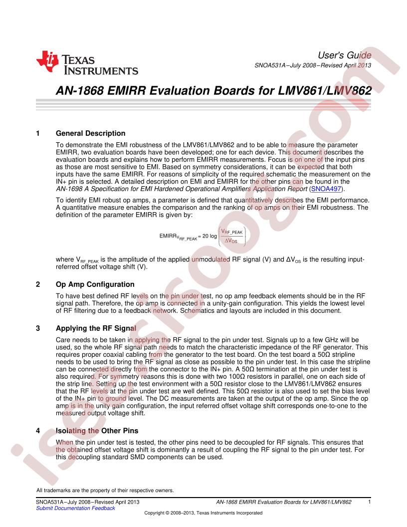 LMV861,862 Eval Board