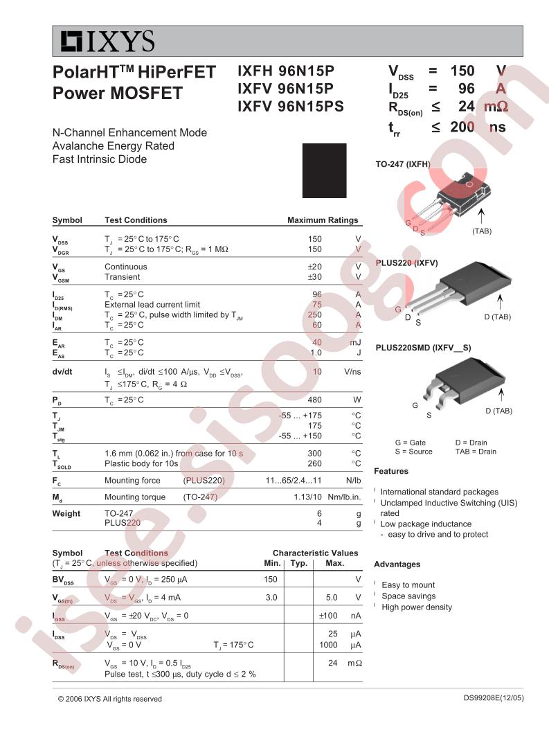 IXF(H,V)96N15P(S)