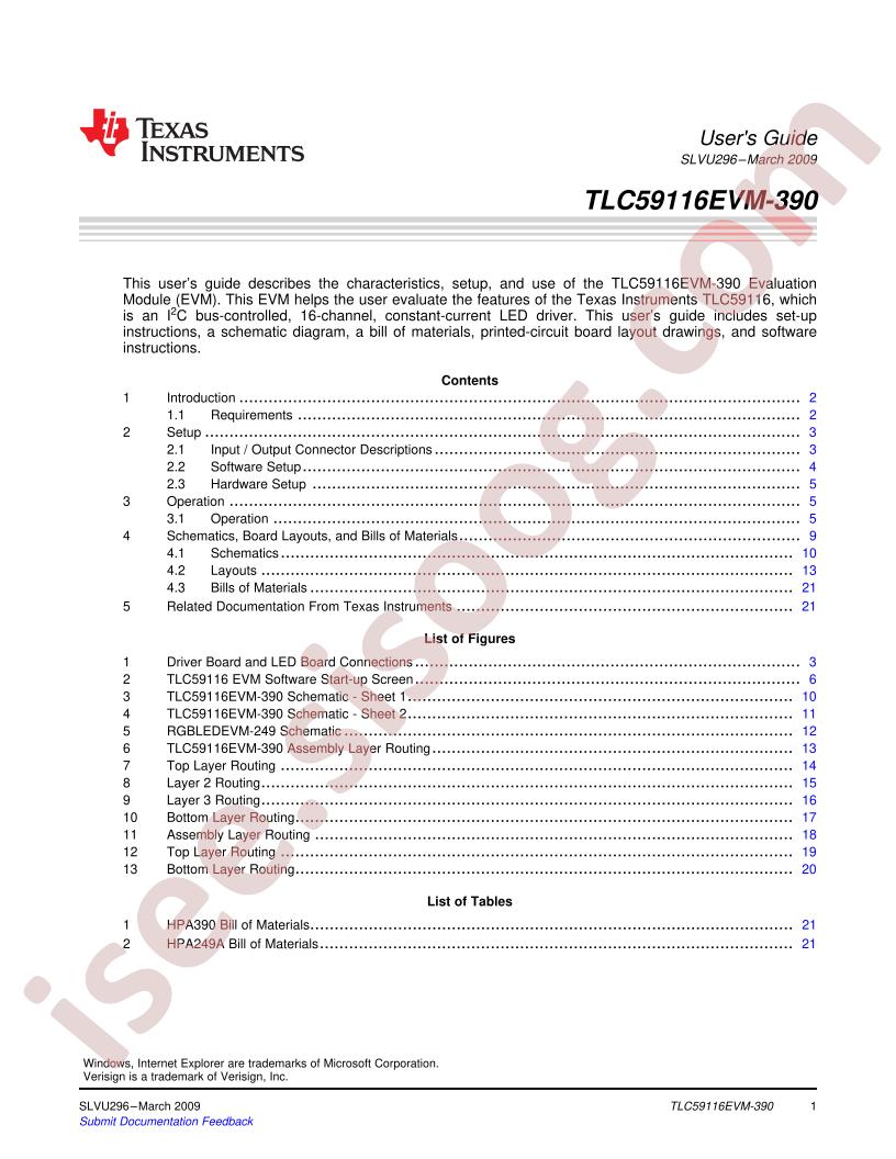 TLC59116EVM-390 User Guide