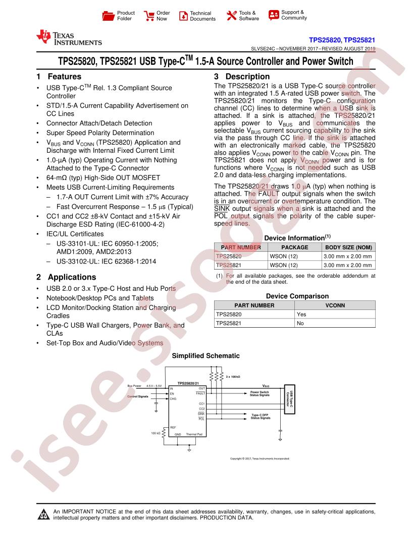 TPS25820, 25821 Datasheet