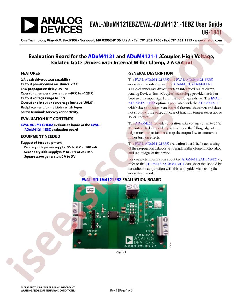 EVAL-ADUM4121(-1EBZ) Guide