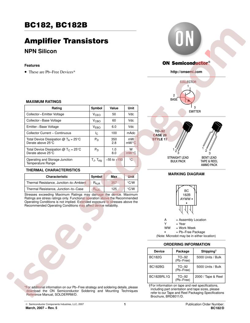 BC182(BG, G, BRL1G)
