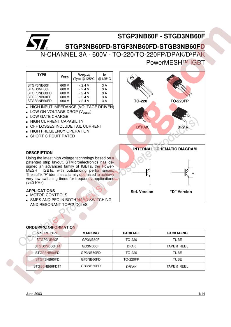 STGx3NB60F(D)