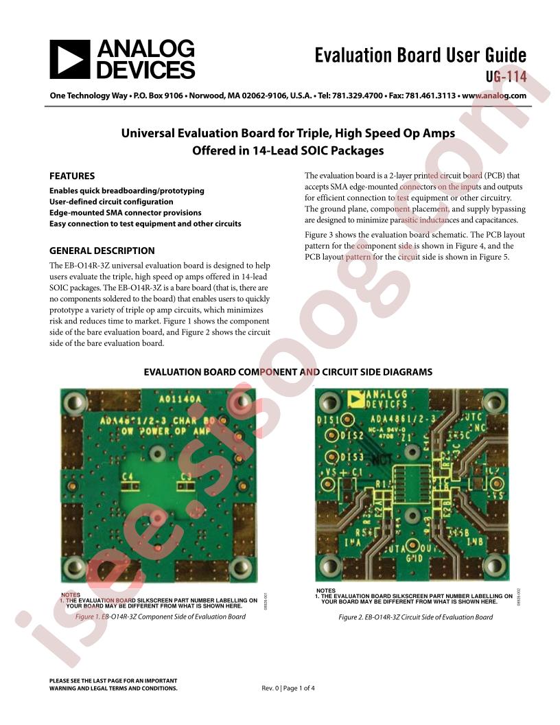 Univ Eval Brd Triple/14-Lead/SOIC Guide